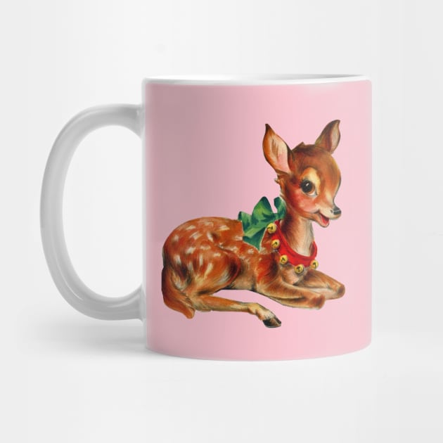 Vintage Christmas Cute Reindeer by PUFFYP